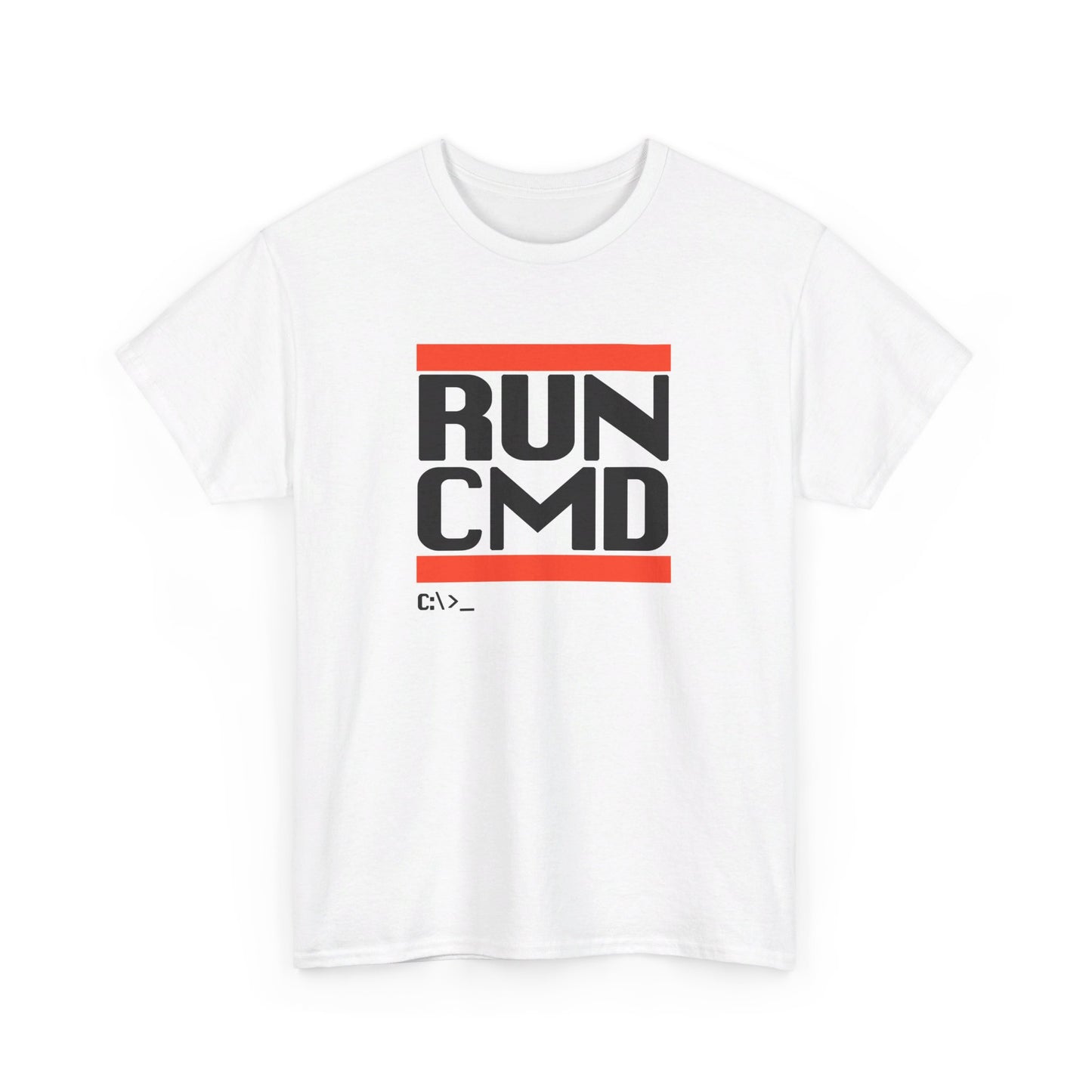 RUN CMD (Black text) - Unisex Heavy Cotton Tee