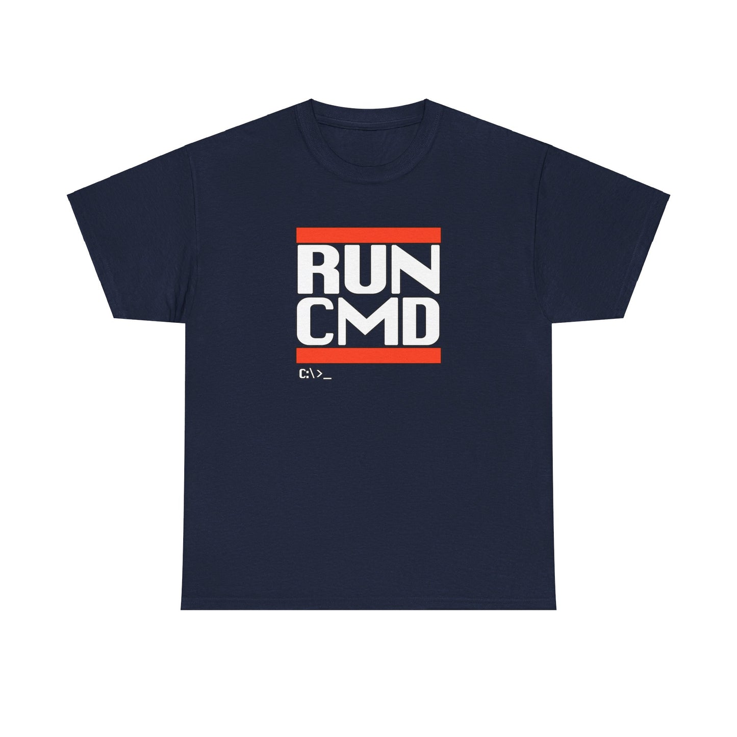 RUN CMD (White text) - Unisex Heavy Cotton Tee