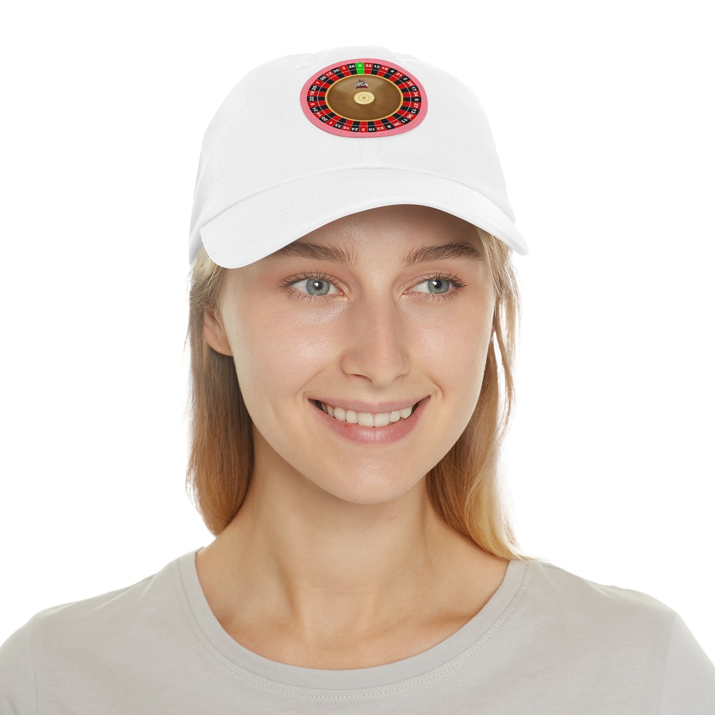 Roulette Wheel (Single Zero) - Dad Hat with Leather Patch (Round)