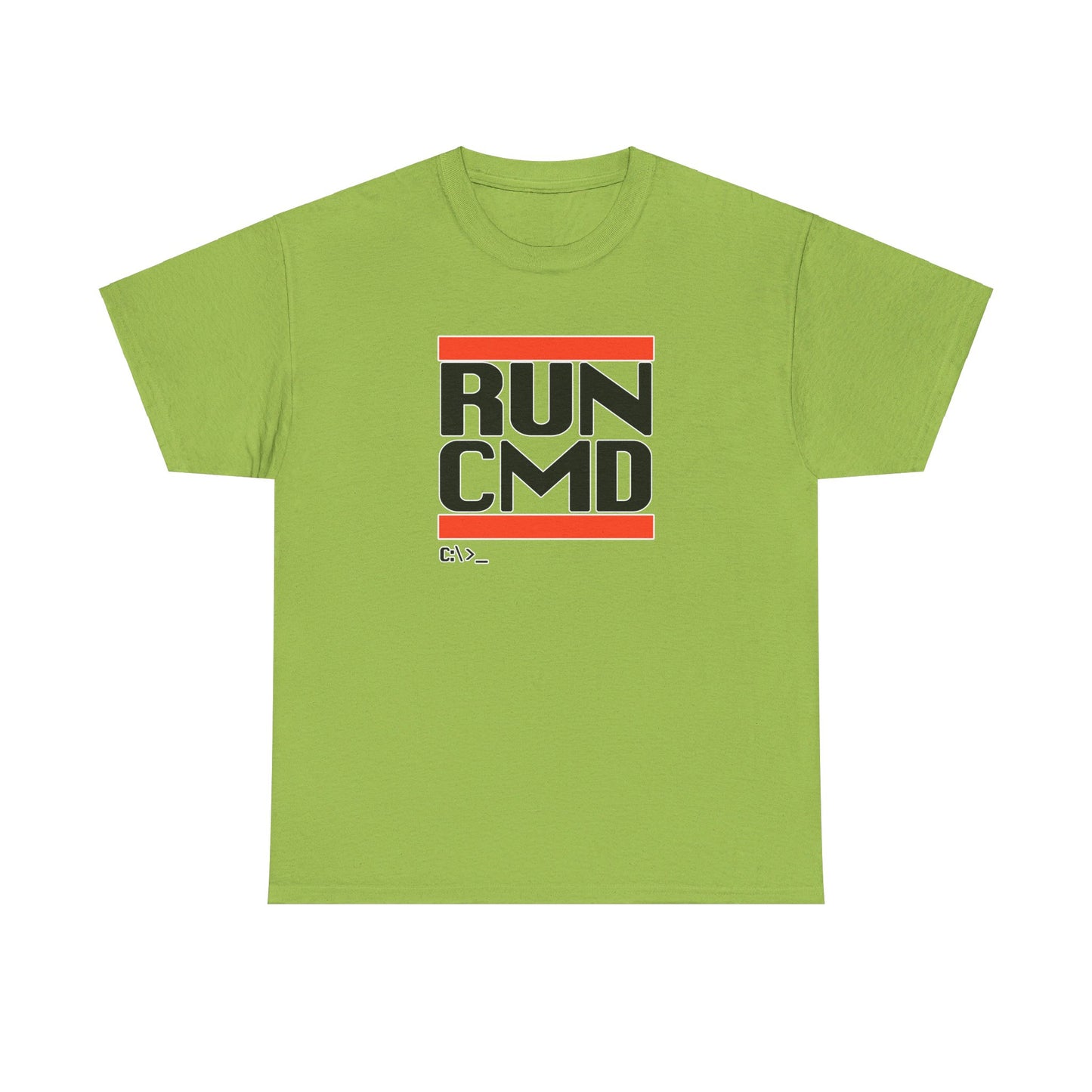 RUN CMD (Black text) - Unisex Heavy Cotton Tee