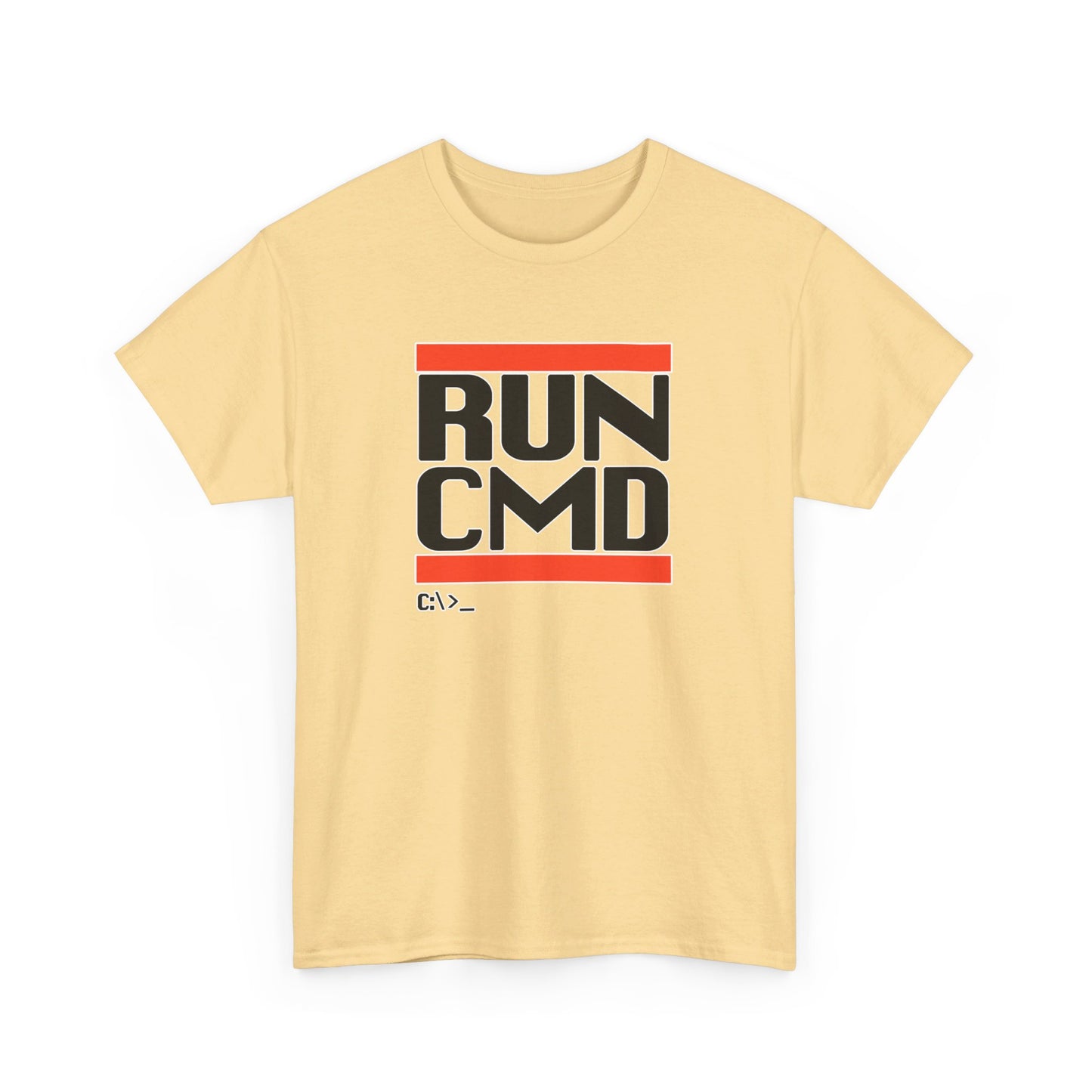 RUN CMD (Black text) - Unisex Heavy Cotton Tee