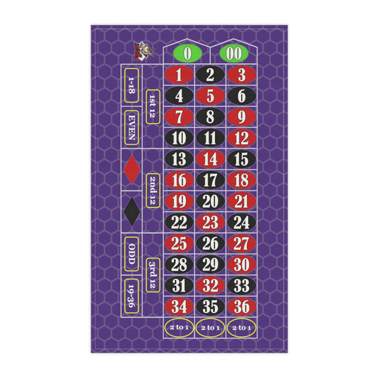 Roulette Layout (Double Zero, Purple) - Kitchen Towel