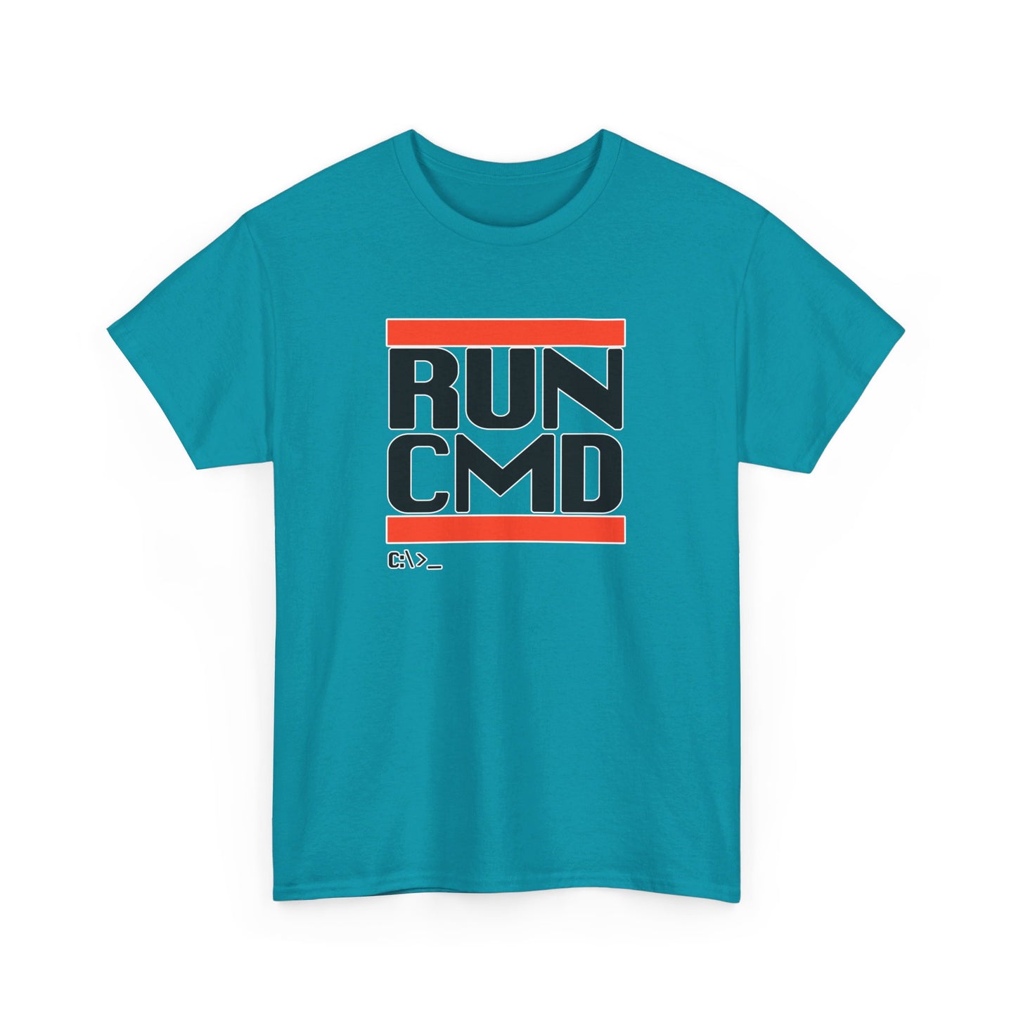 RUN CMD (Black text) - Unisex Heavy Cotton Tee