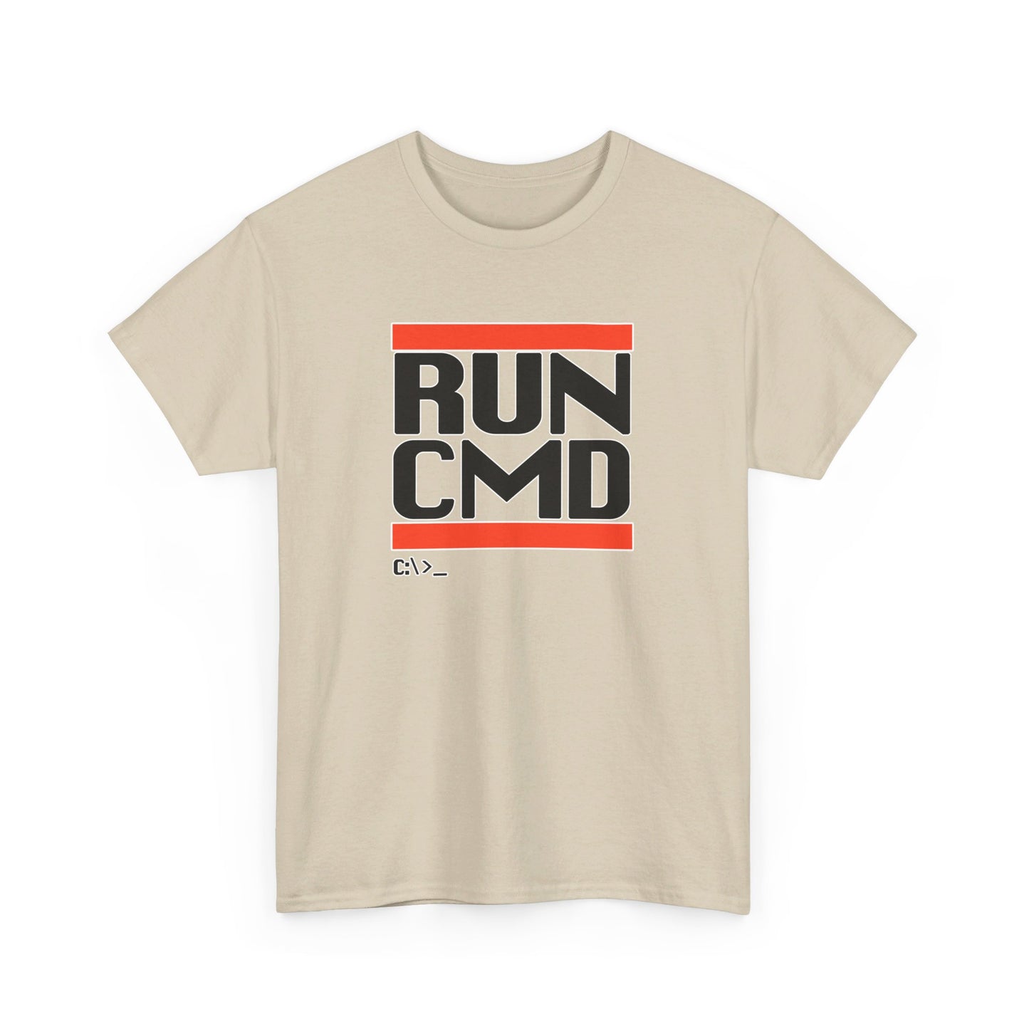 RUN CMD (Black text) - Unisex Heavy Cotton Tee