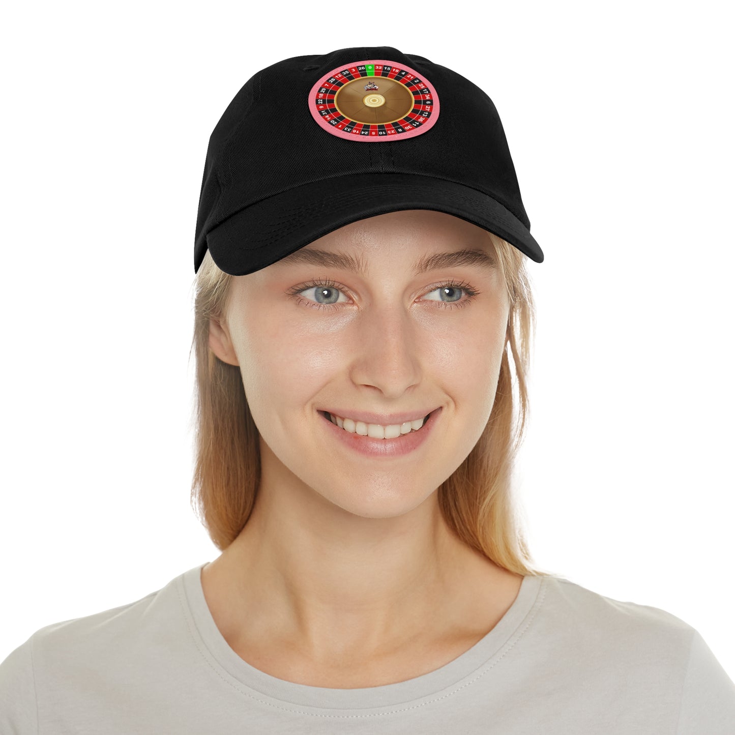 Roulette Wheel (Single Zero) - Dad Hat with Leather Patch (Round)