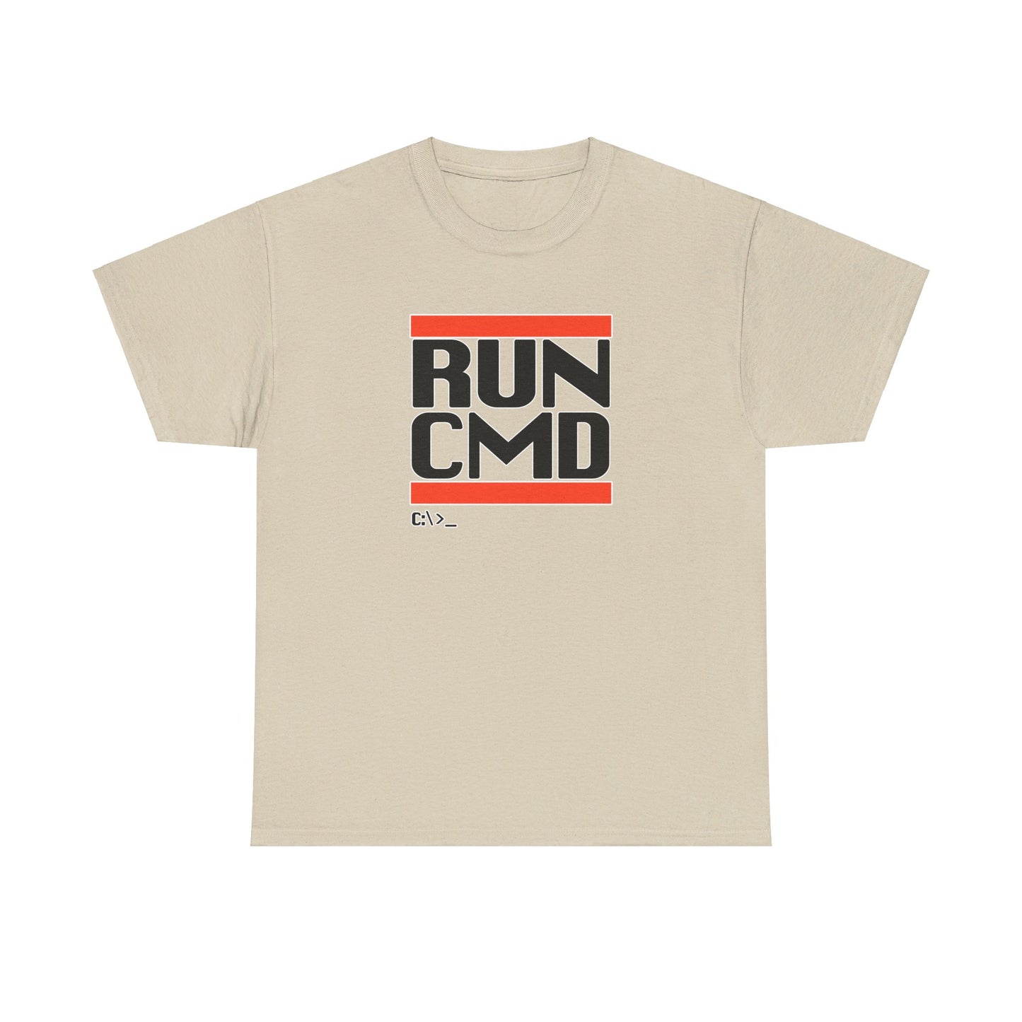 RUN CMD (Black text) - Unisex Heavy Cotton Tee