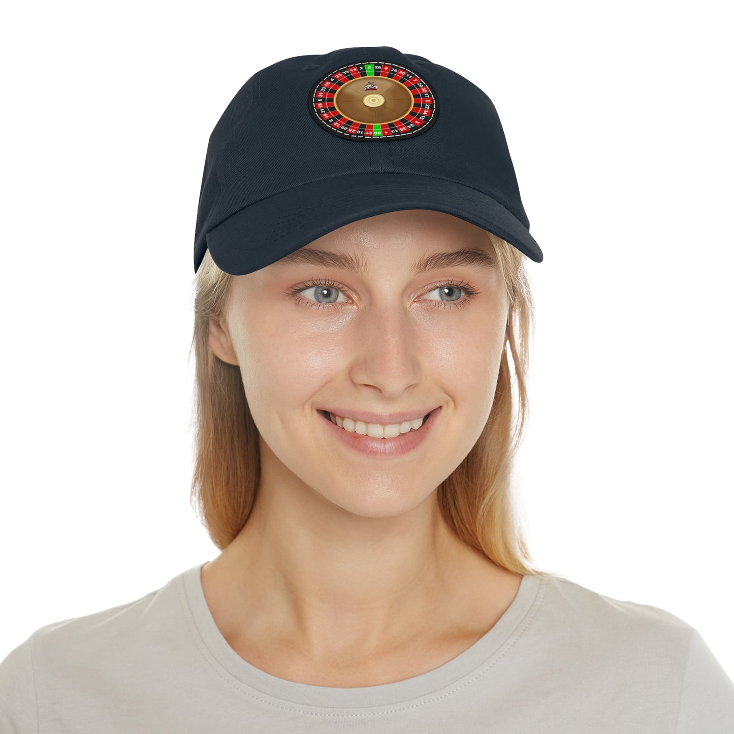 Roulette Wheel (Double Zero) - Dad Hat with Leather Patch (Round)