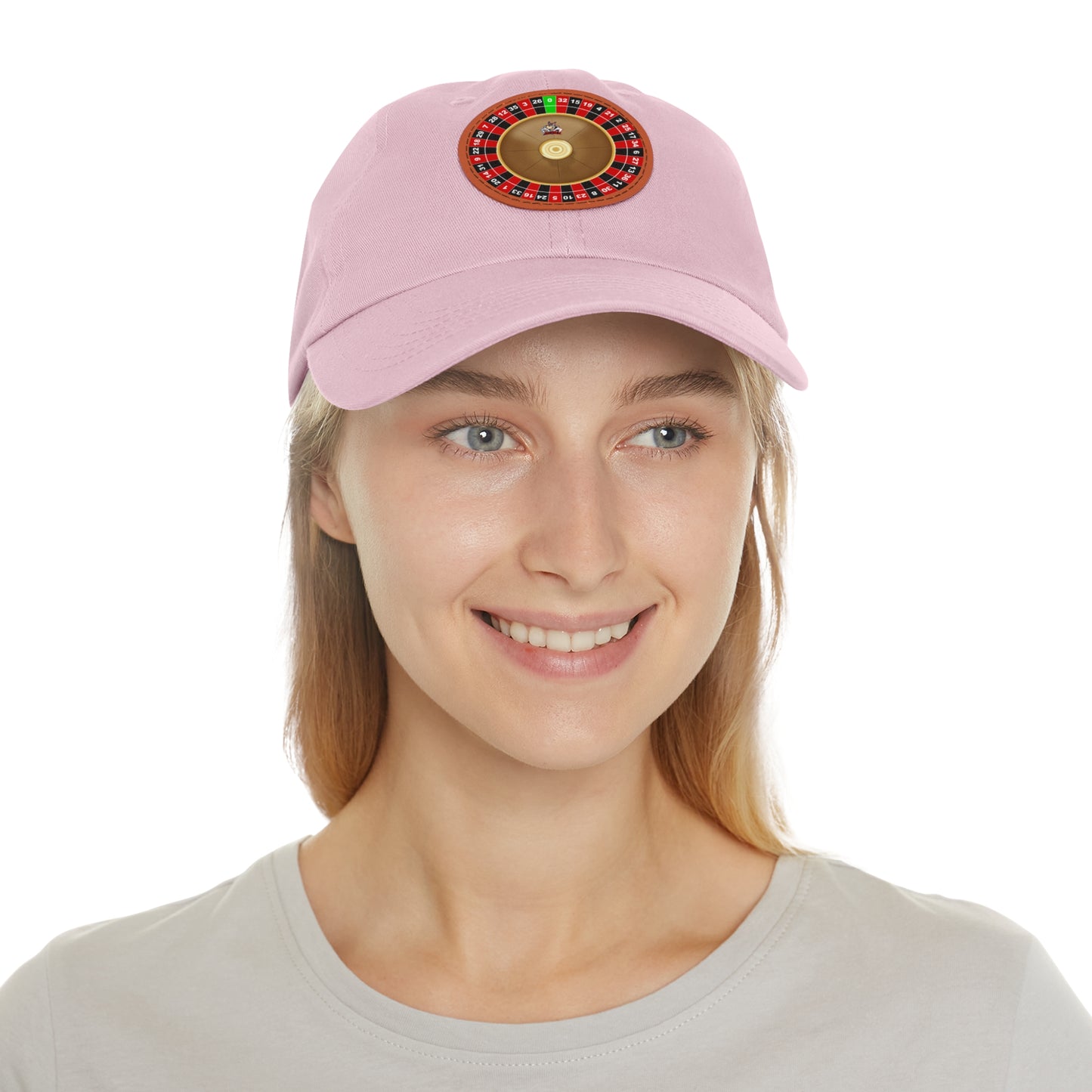 Roulette Wheel (Single Zero) - Dad Hat with Leather Patch (Round)