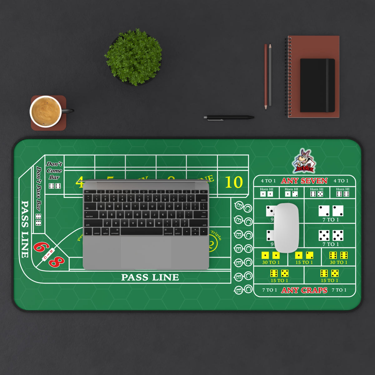 Craps Layout Practice Mat (Green, 32"x16")