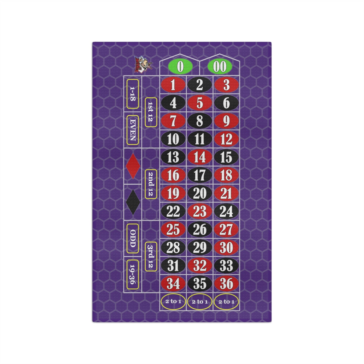 Roulette Wheel (Double Zero) - Microfiber Tea Towel Purple