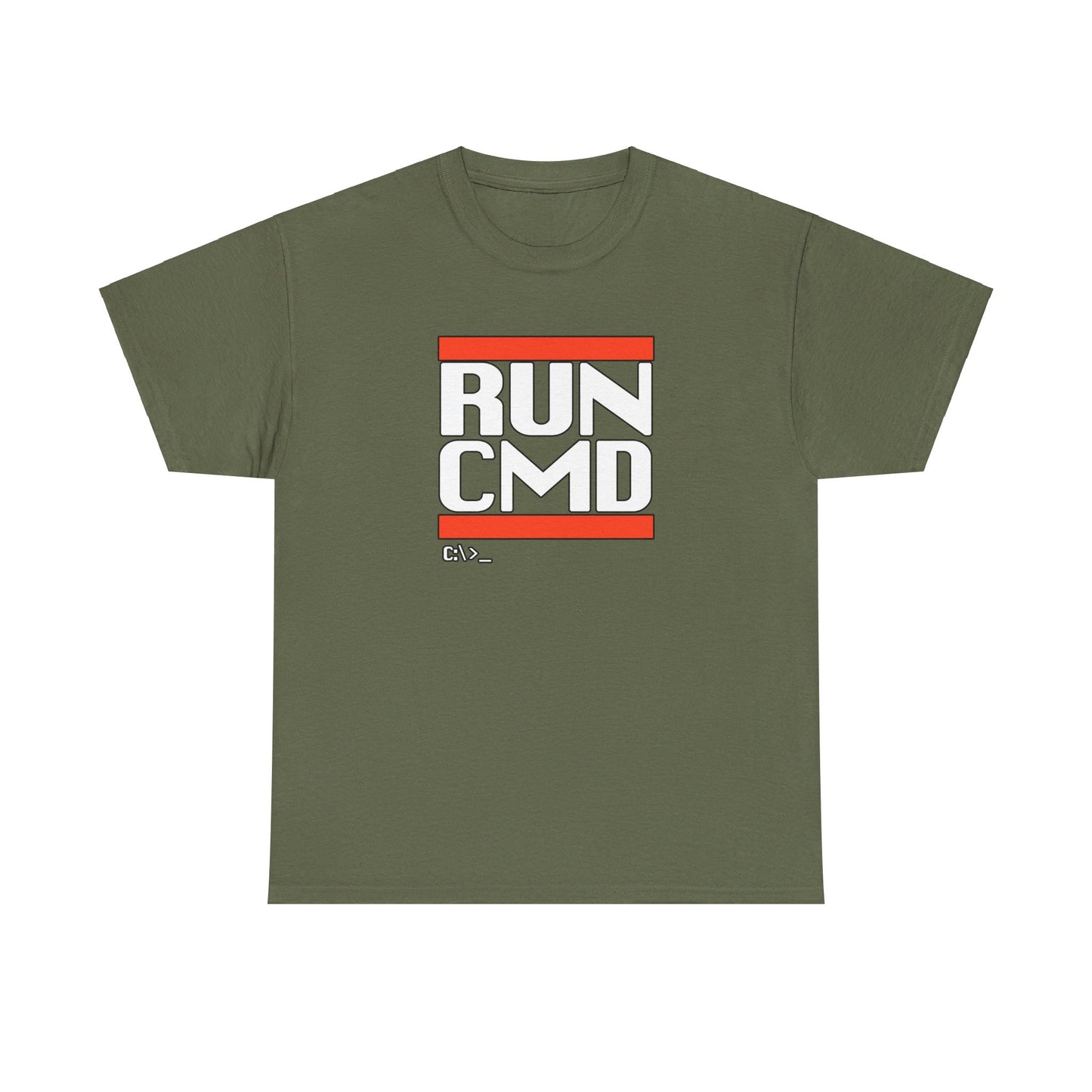 RUN CMD (White text) - Unisex Heavy Cotton Tee