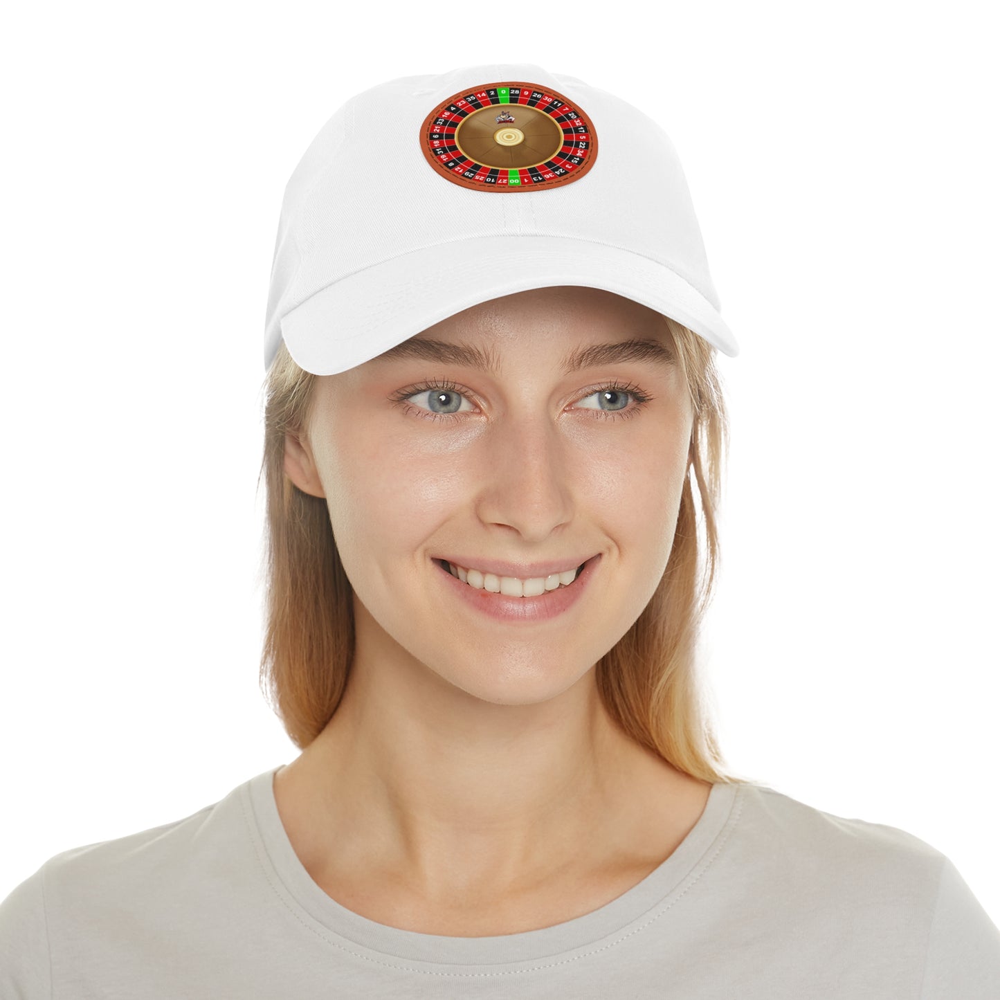 Roulette Wheel (Double Zero) - Dad Hat with Leather Patch (Round)