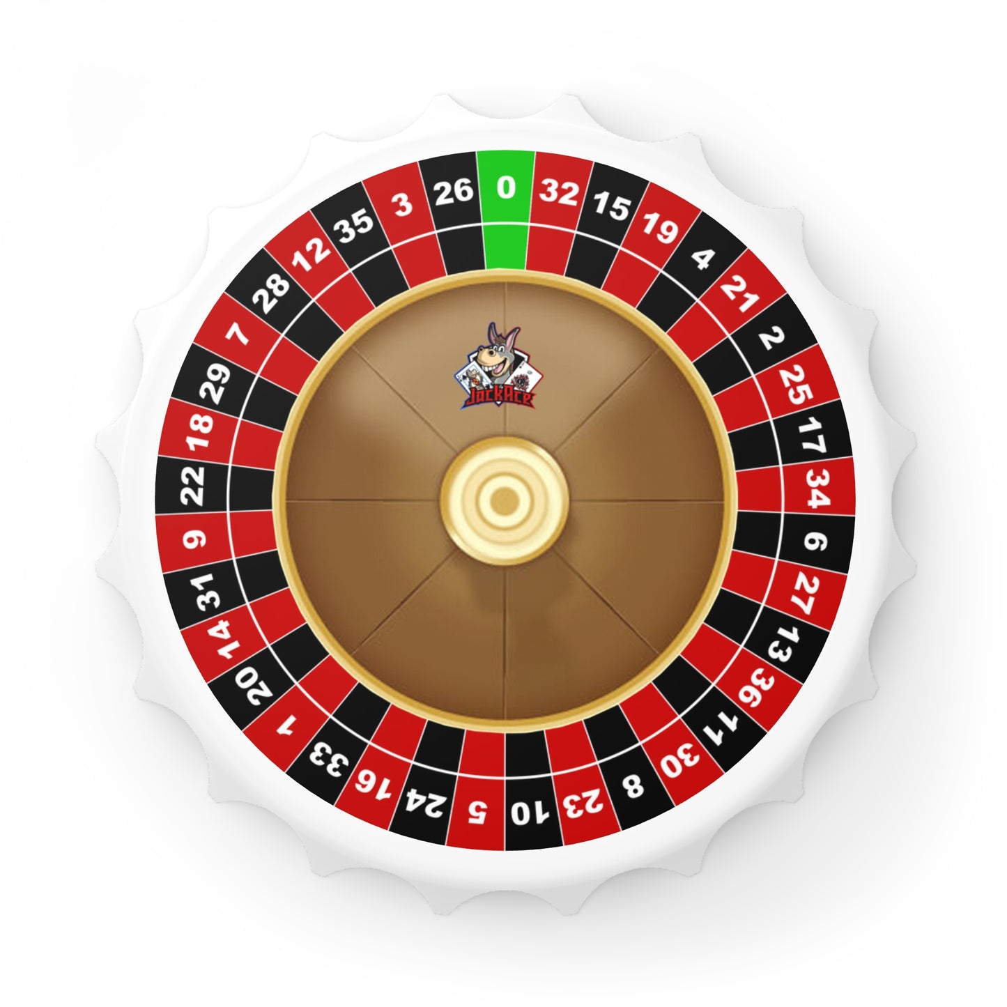 Single Zero Roulette Wheel Bottle Opener