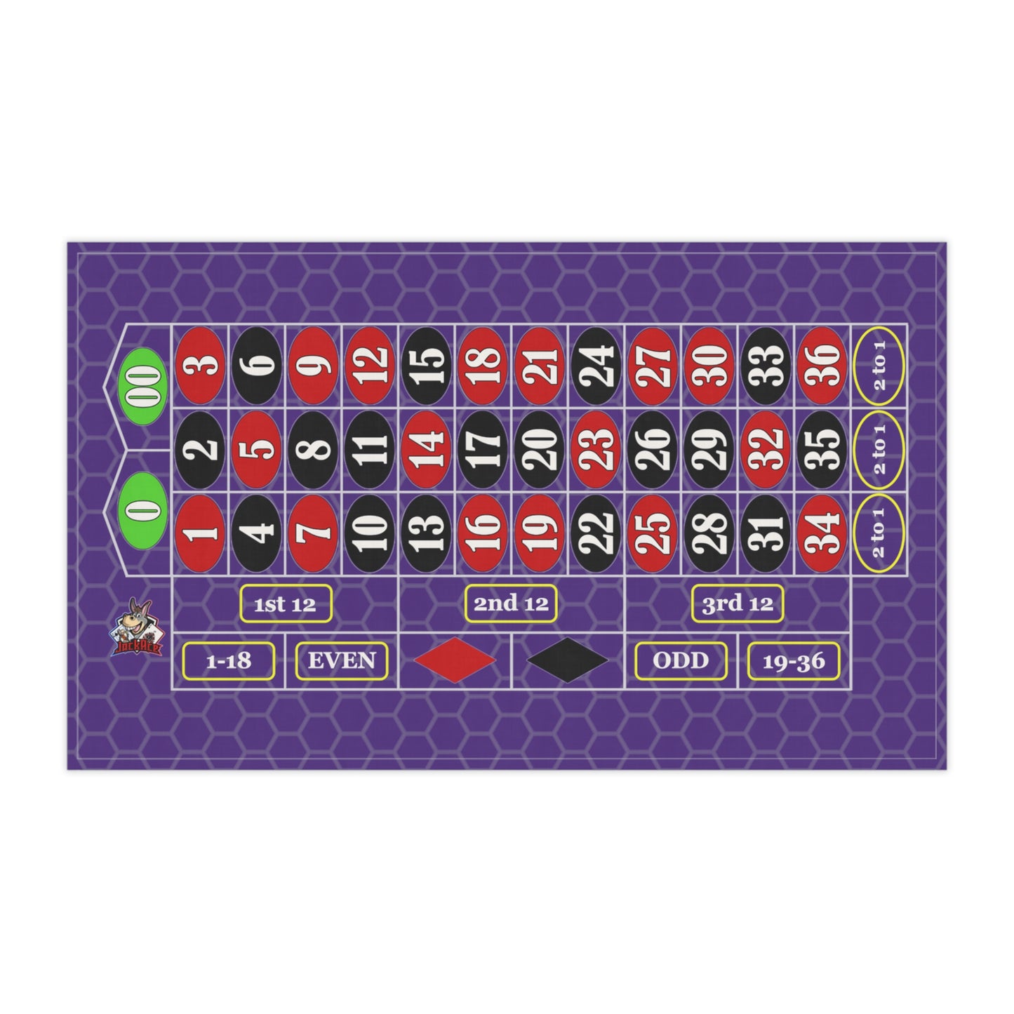 Roulette Layout (Double Zero, Purple) - Kitchen Towel