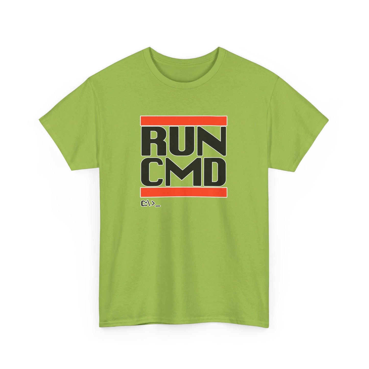 RUN CMD (Black text) - Unisex Heavy Cotton Tee