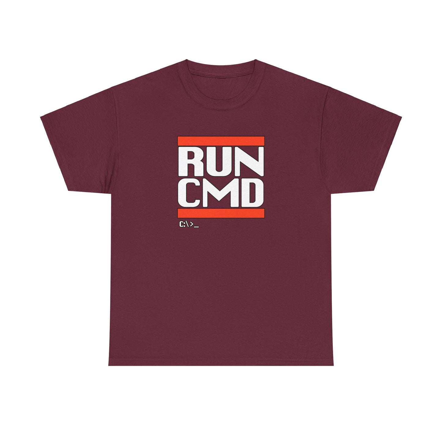 RUN CMD (White text) - Unisex Heavy Cotton Tee