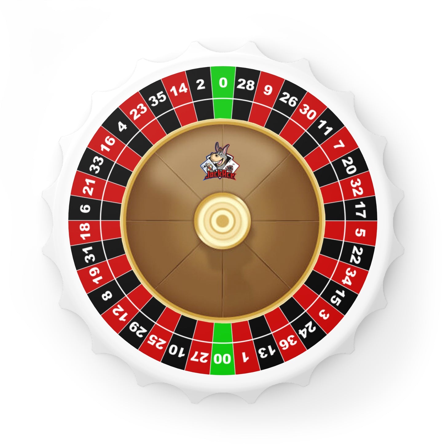 Double Zero Roulette Wheel Bottle Opener