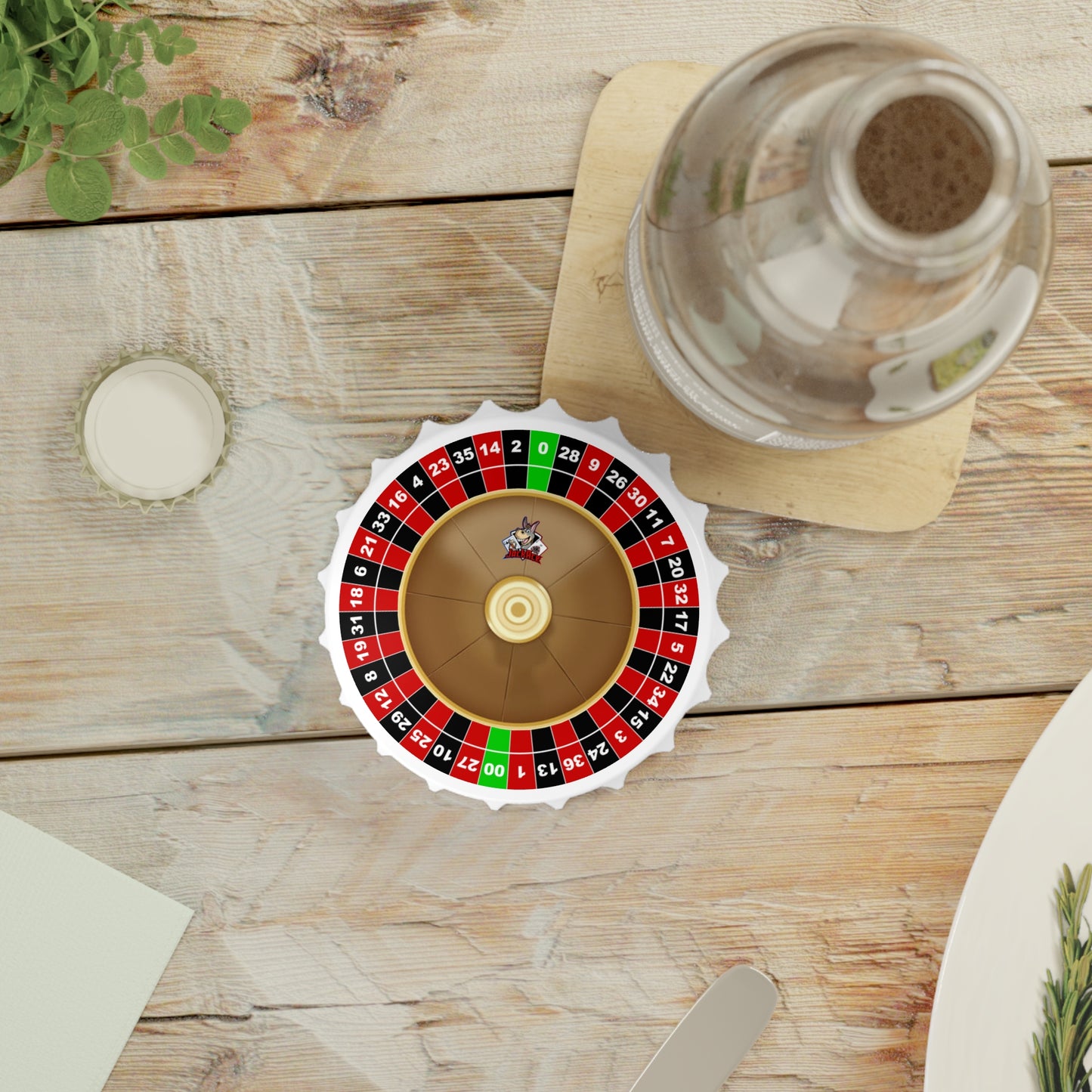 Double Zero Roulette Wheel Bottle Opener