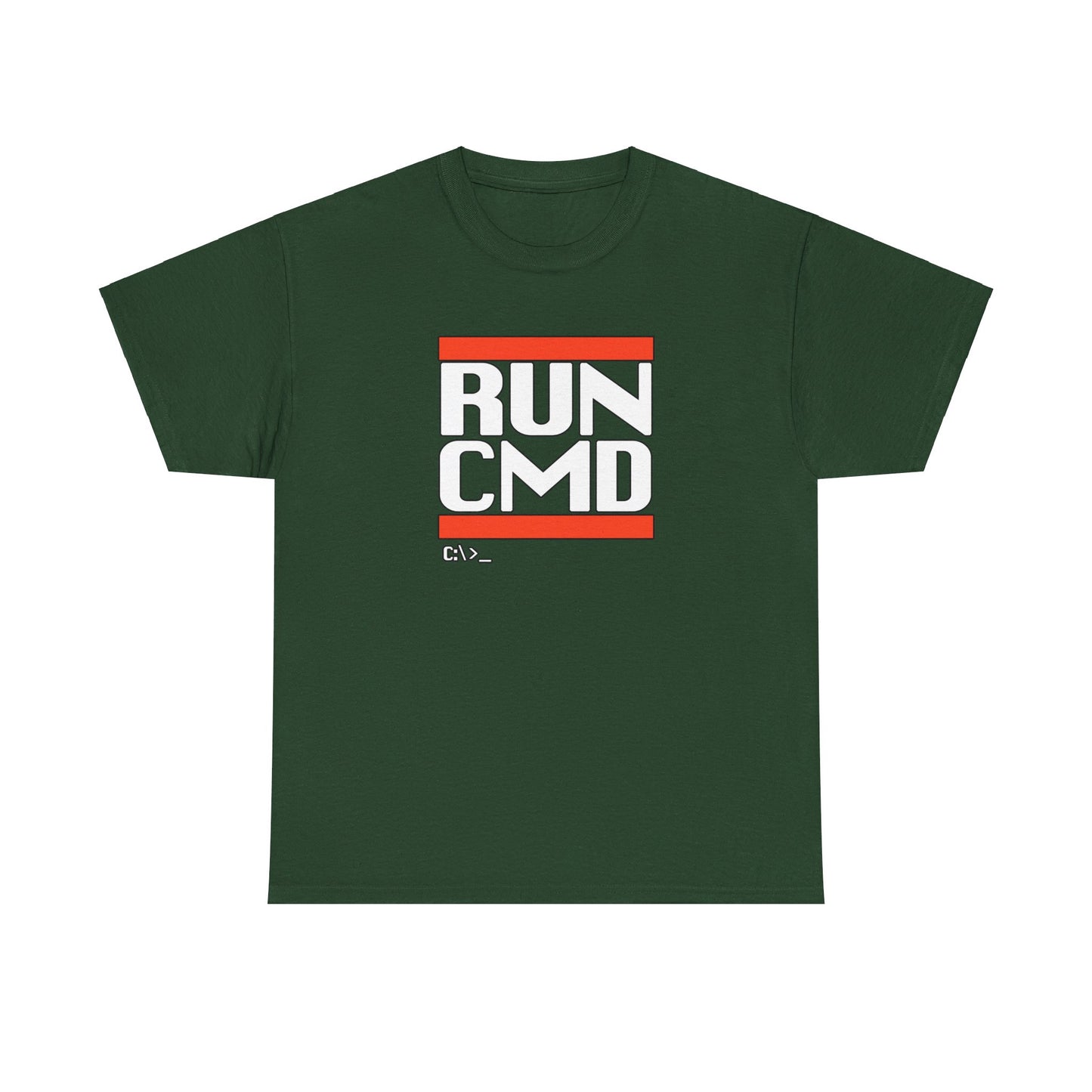 RUN CMD (White text) - Unisex Heavy Cotton Tee