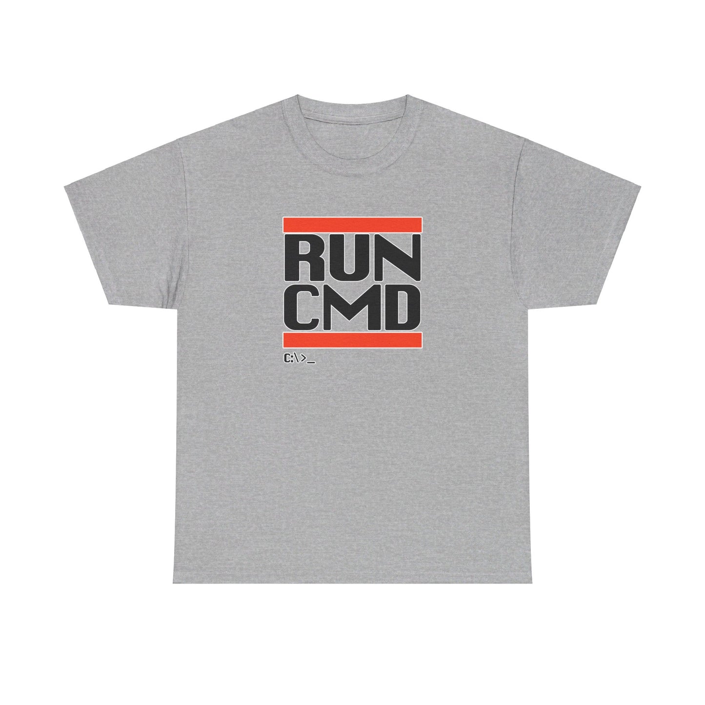 RUN CMD (Black text) - Unisex Heavy Cotton Tee