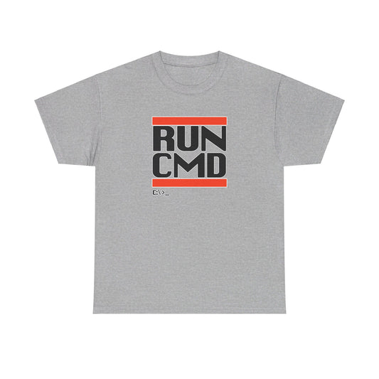 RUN CMD (Black text) - Unisex Heavy Cotton Tee