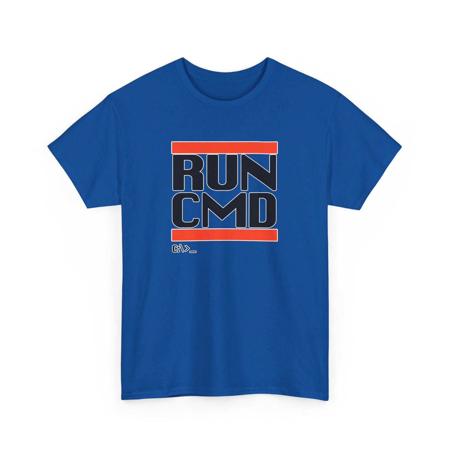 RUN CMD (Black text) - Unisex Heavy Cotton Tee