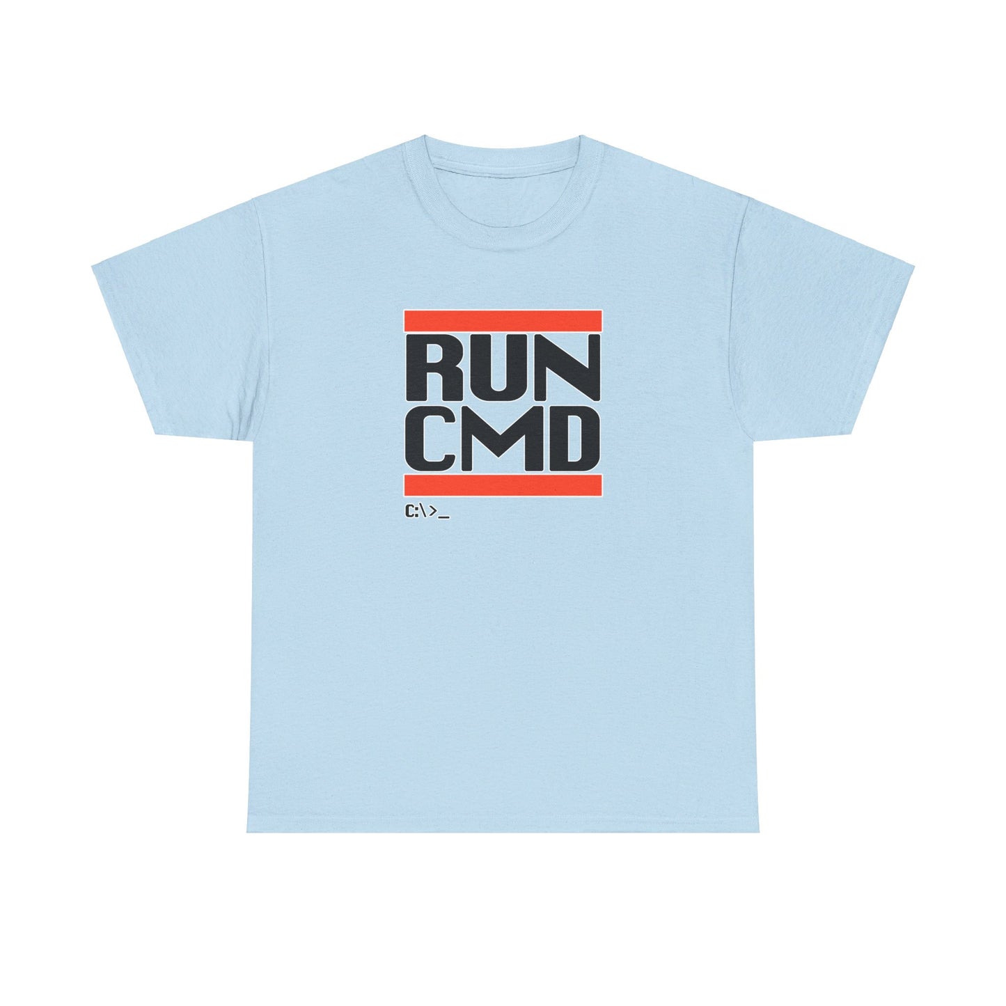 RUN CMD (Black text) - Unisex Heavy Cotton Tee