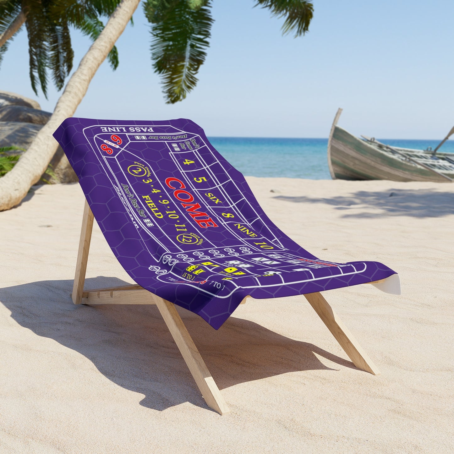 Craps Layout (Purple) - Beach Towel