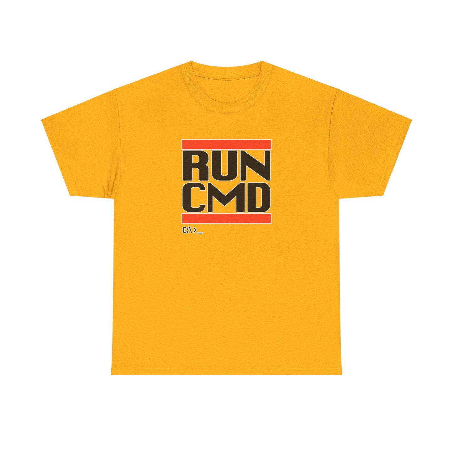 RUN CMD (Black text) - Unisex Heavy Cotton Tee