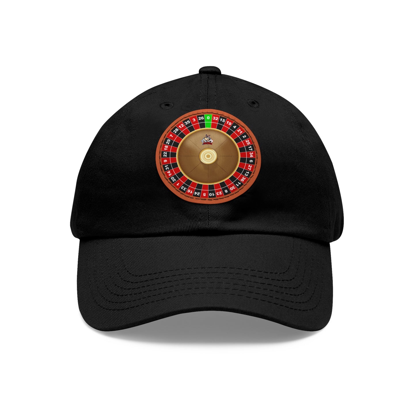 Roulette Wheel (Single Zero) - Dad Hat with Leather Patch (Round)