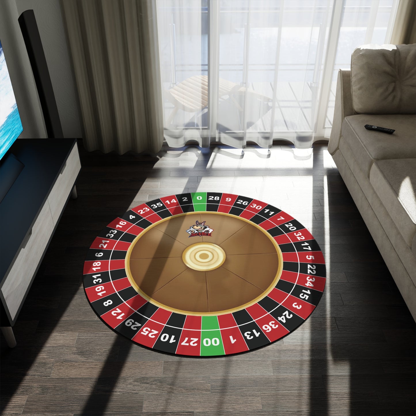 Roulette Wheel (Double Zero) - Round Rug