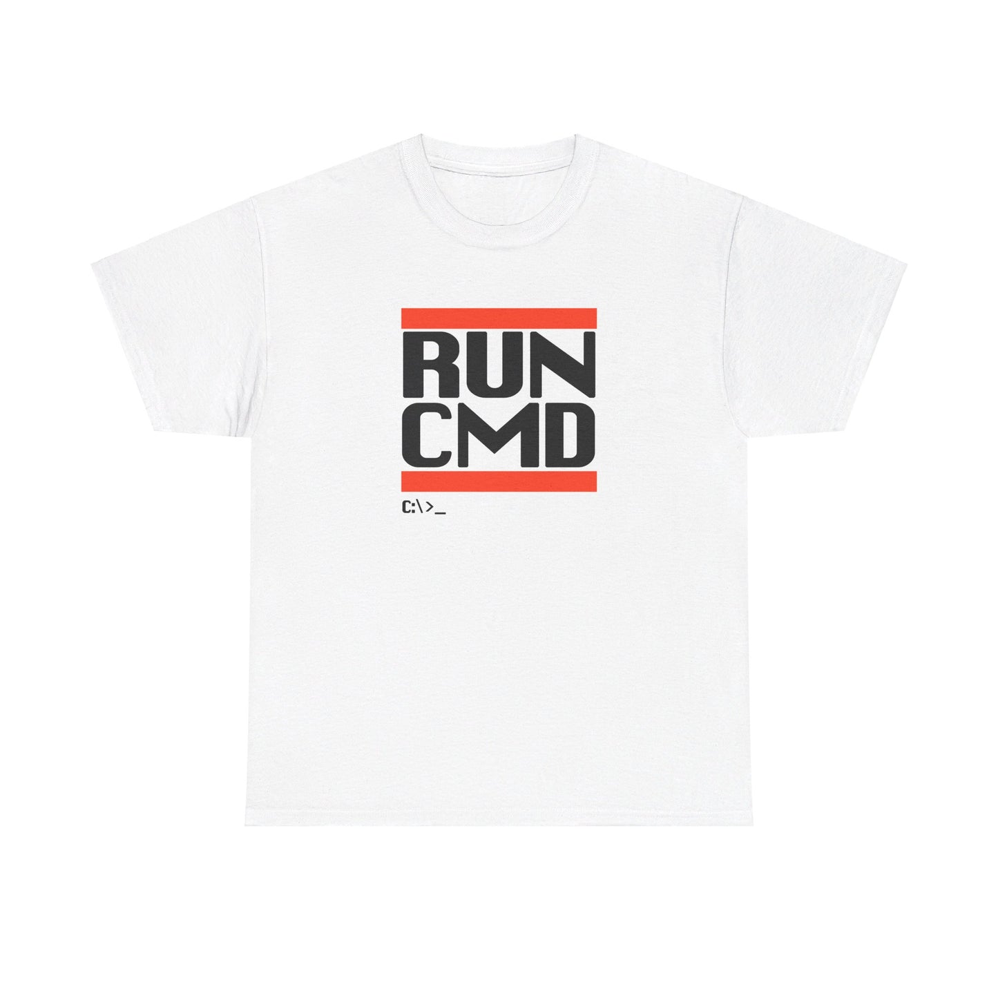 RUN CMD (Black text) - Unisex Heavy Cotton Tee