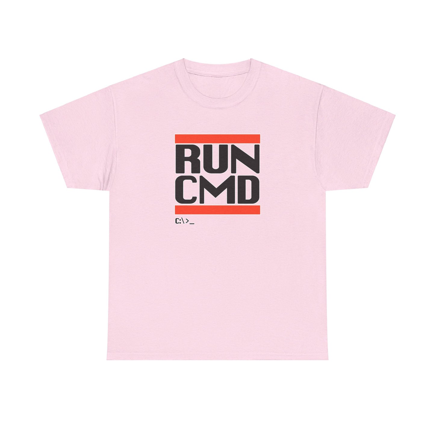 RUN CMD (Black text) - Unisex Heavy Cotton Tee