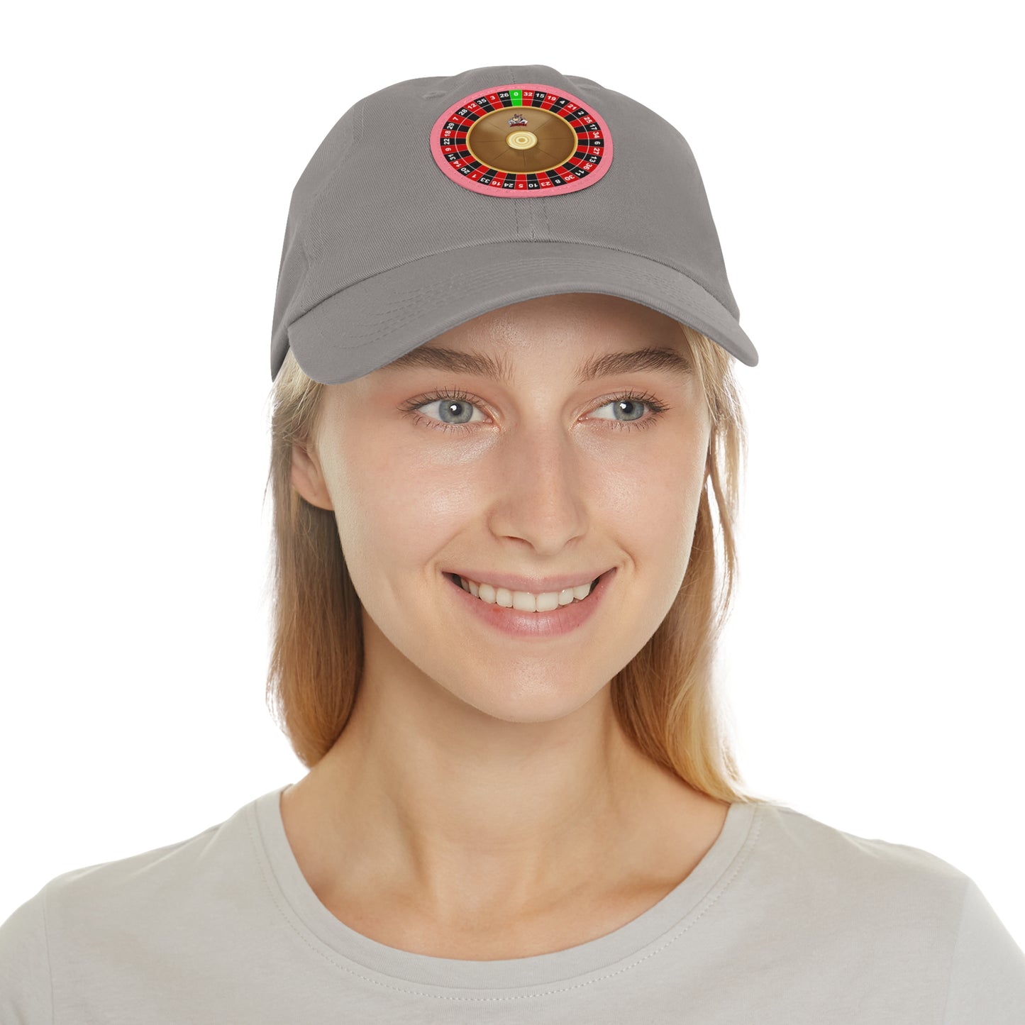 Roulette Wheel (Single Zero) - Dad Hat with Leather Patch (Round)