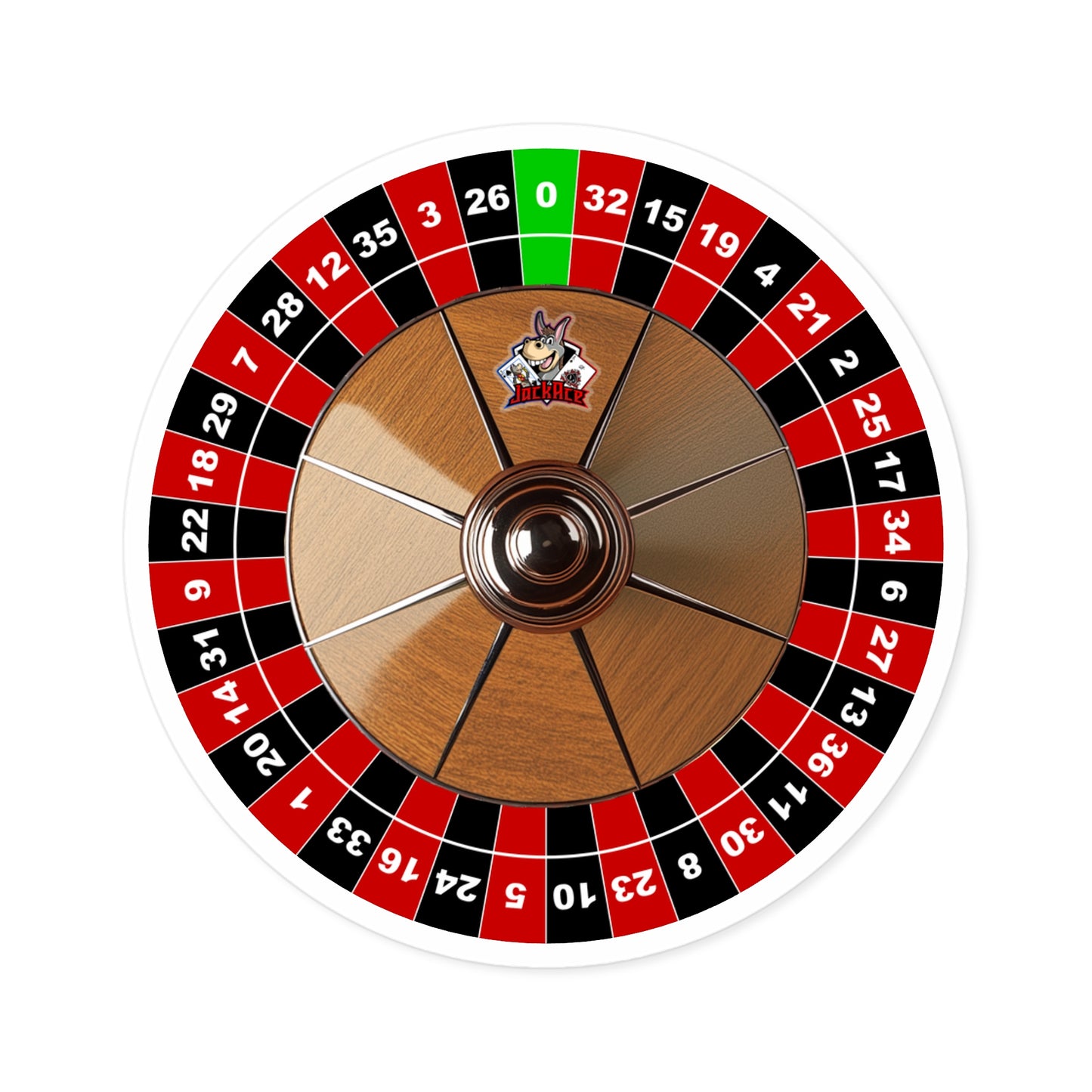 Roulette Wheel Single Zero 3" Stickers (4 Pack)