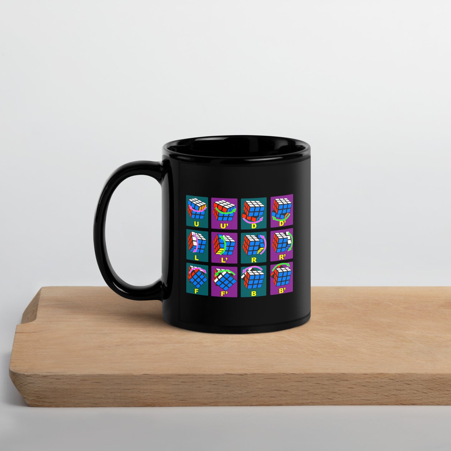 Rubik's Cube Move Notations - Black Glossy Mug