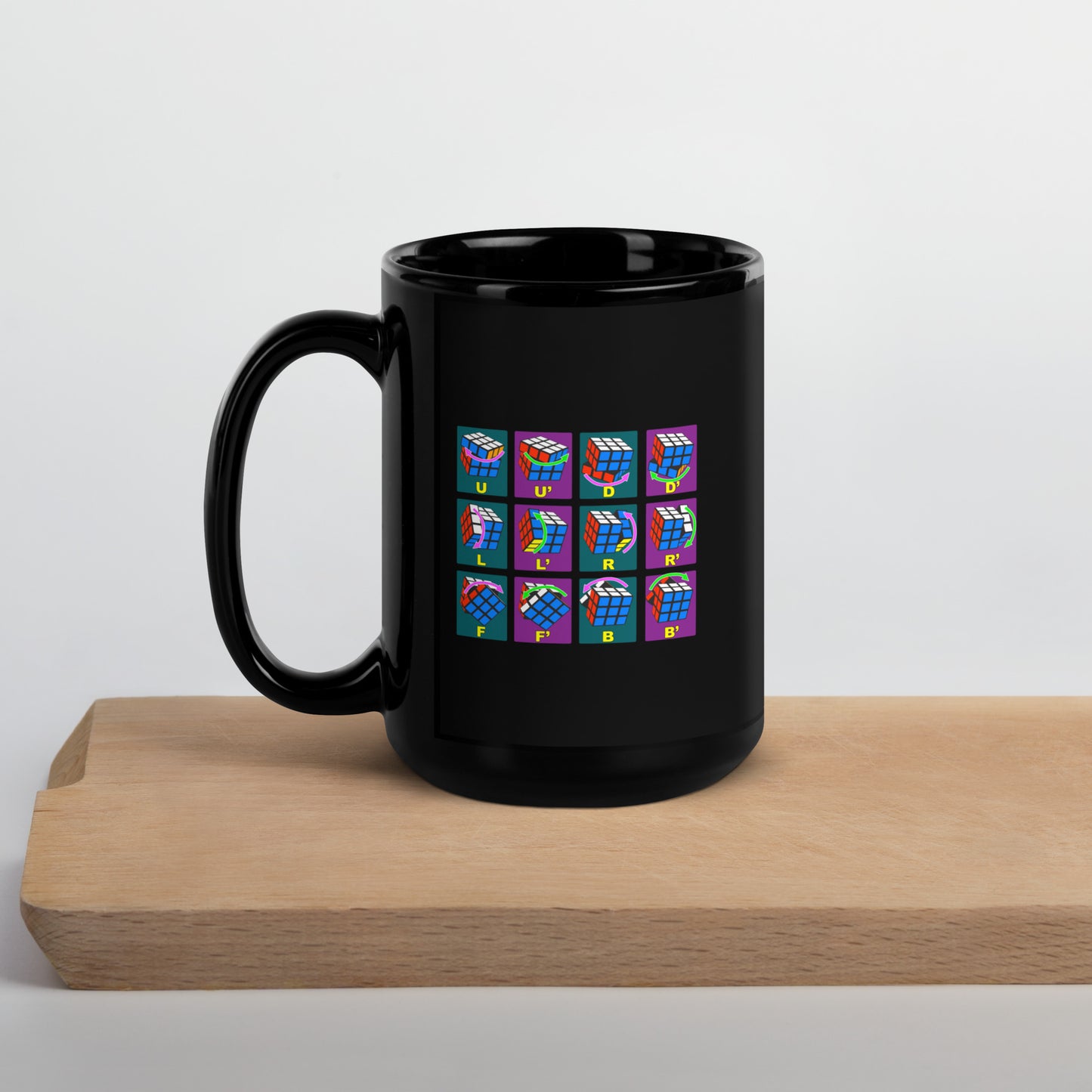 Rubik's Cube Move Notations - Black Glossy Mug