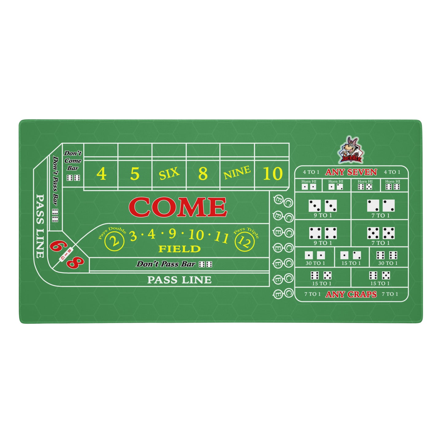 Craps Layout (Green) - Practice Mat