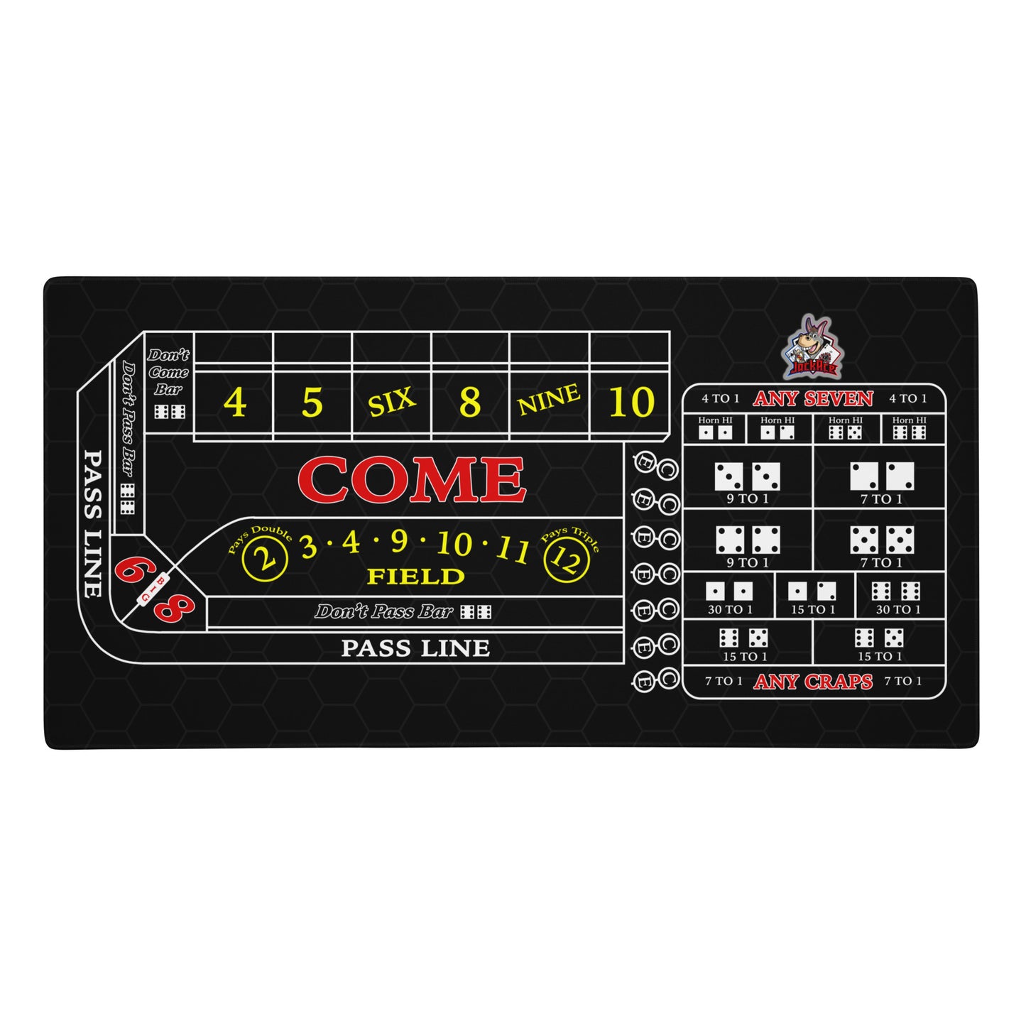 Craps Layout (Black) - Practice Mat