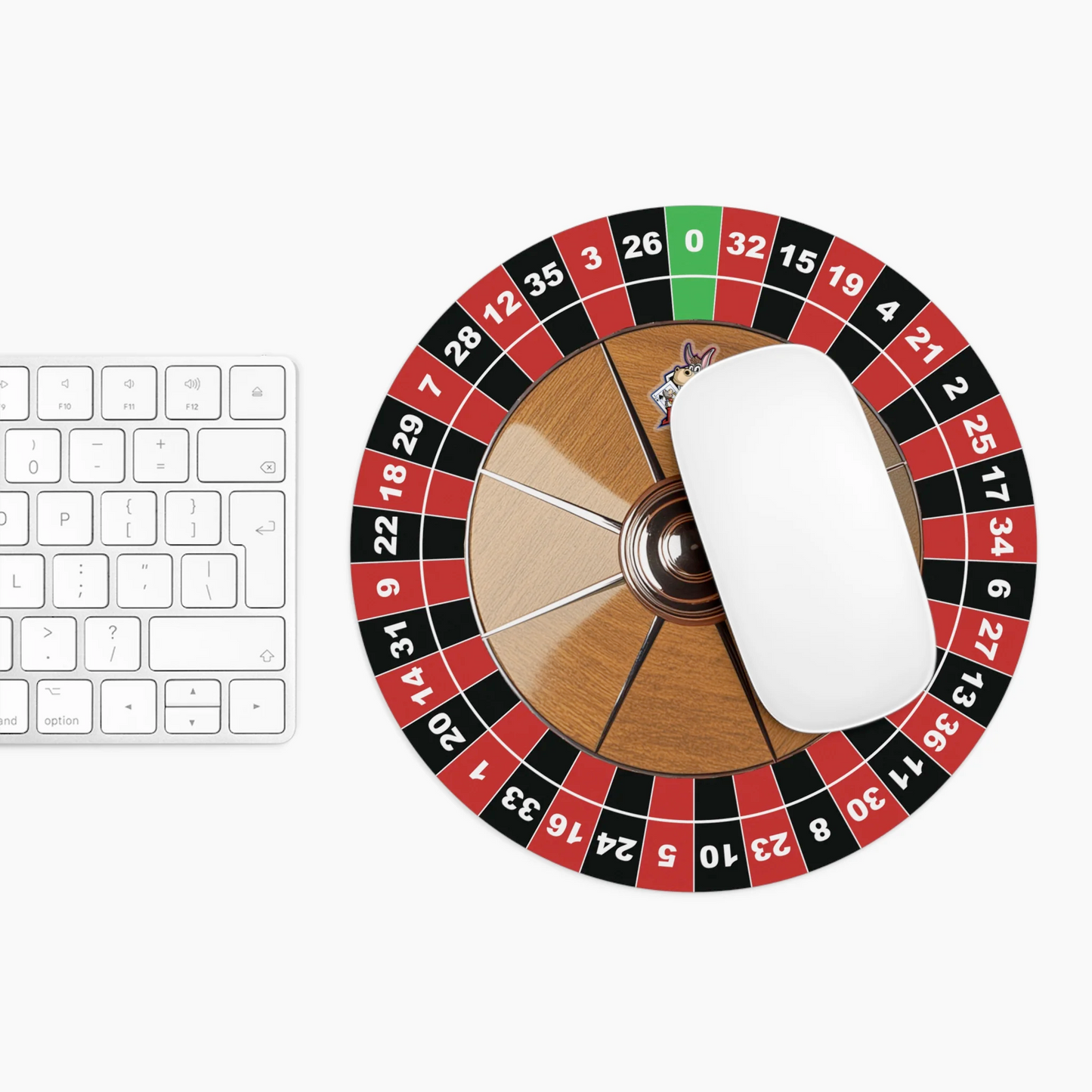 Single Zero Roulette Wheel - Mouse Pad (8") - FREE SHIPPING