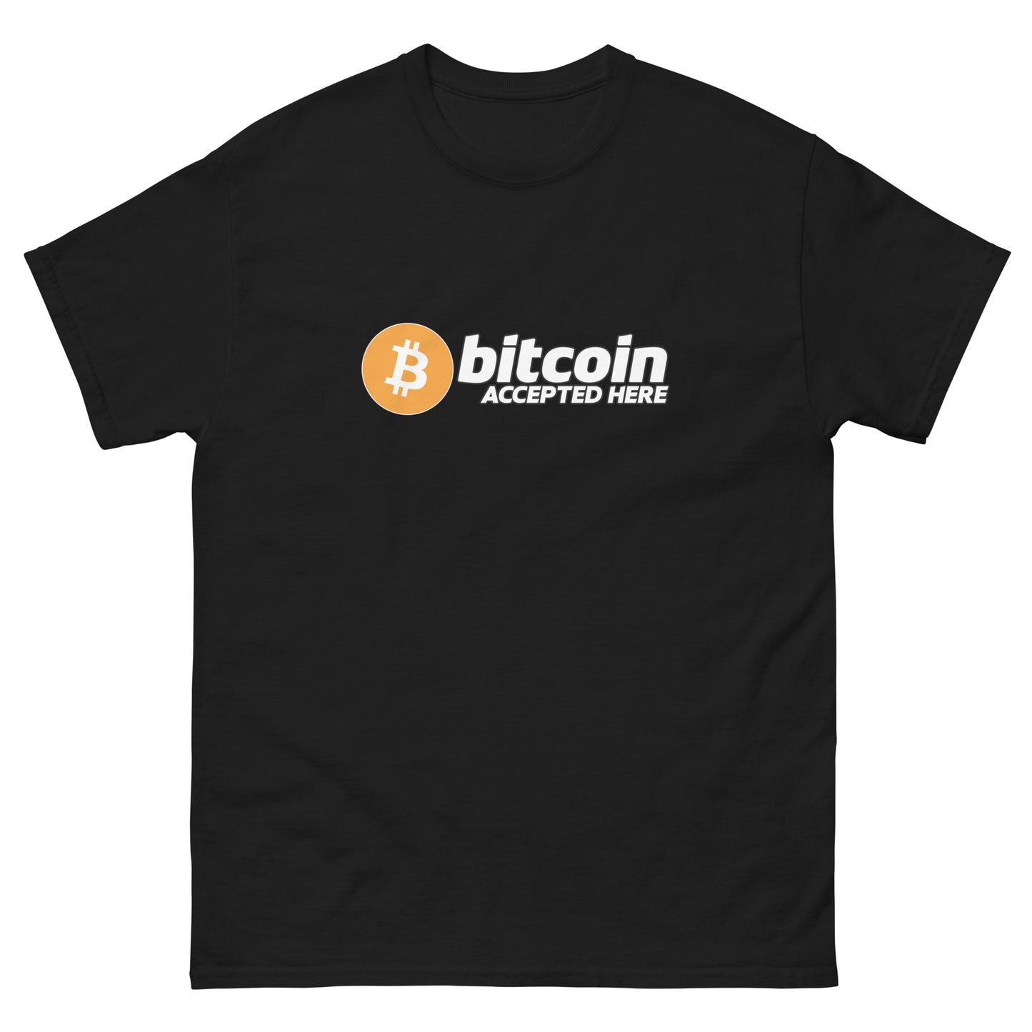 Bitcoin accepted here (white text) - Unisex classic tee