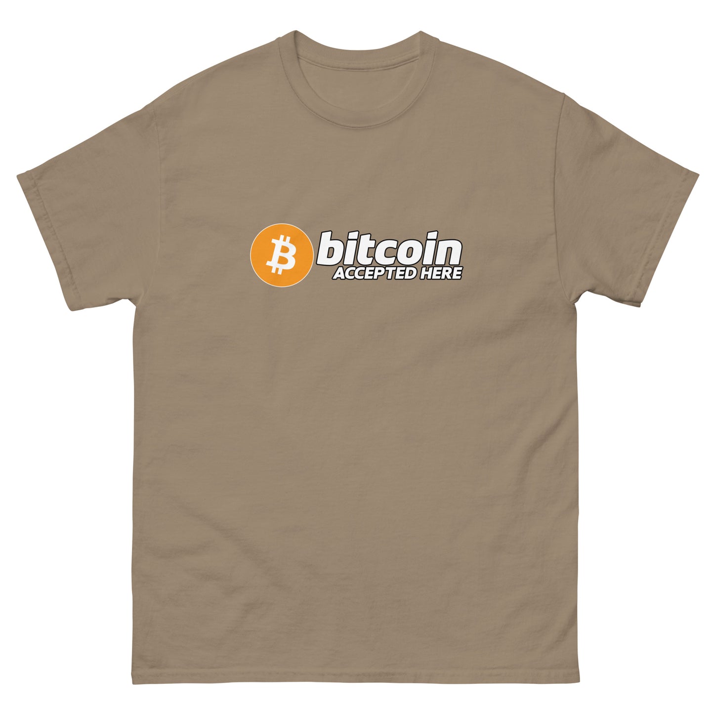 Bitcoin accepted here (white text) - Unisex classic tee