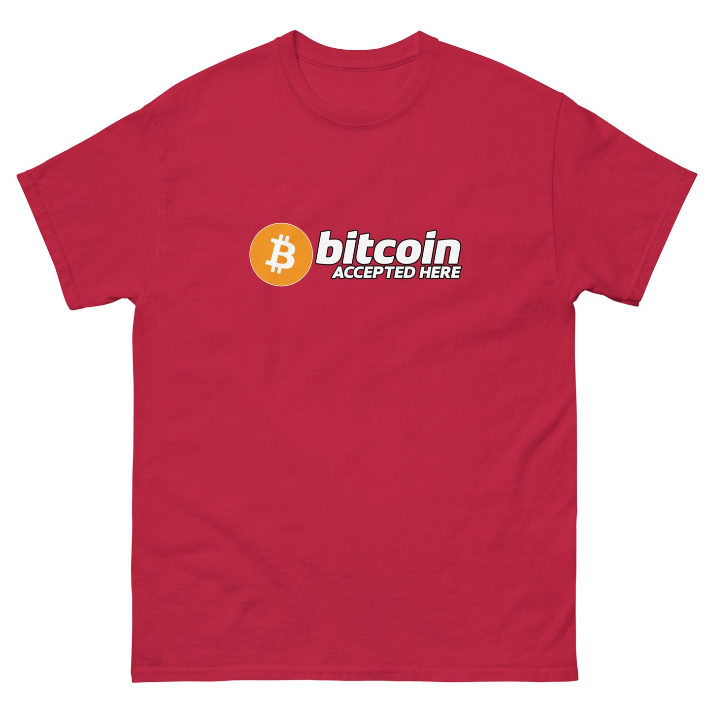 Bitcoin accepted here (white text) - Unisex classic tee