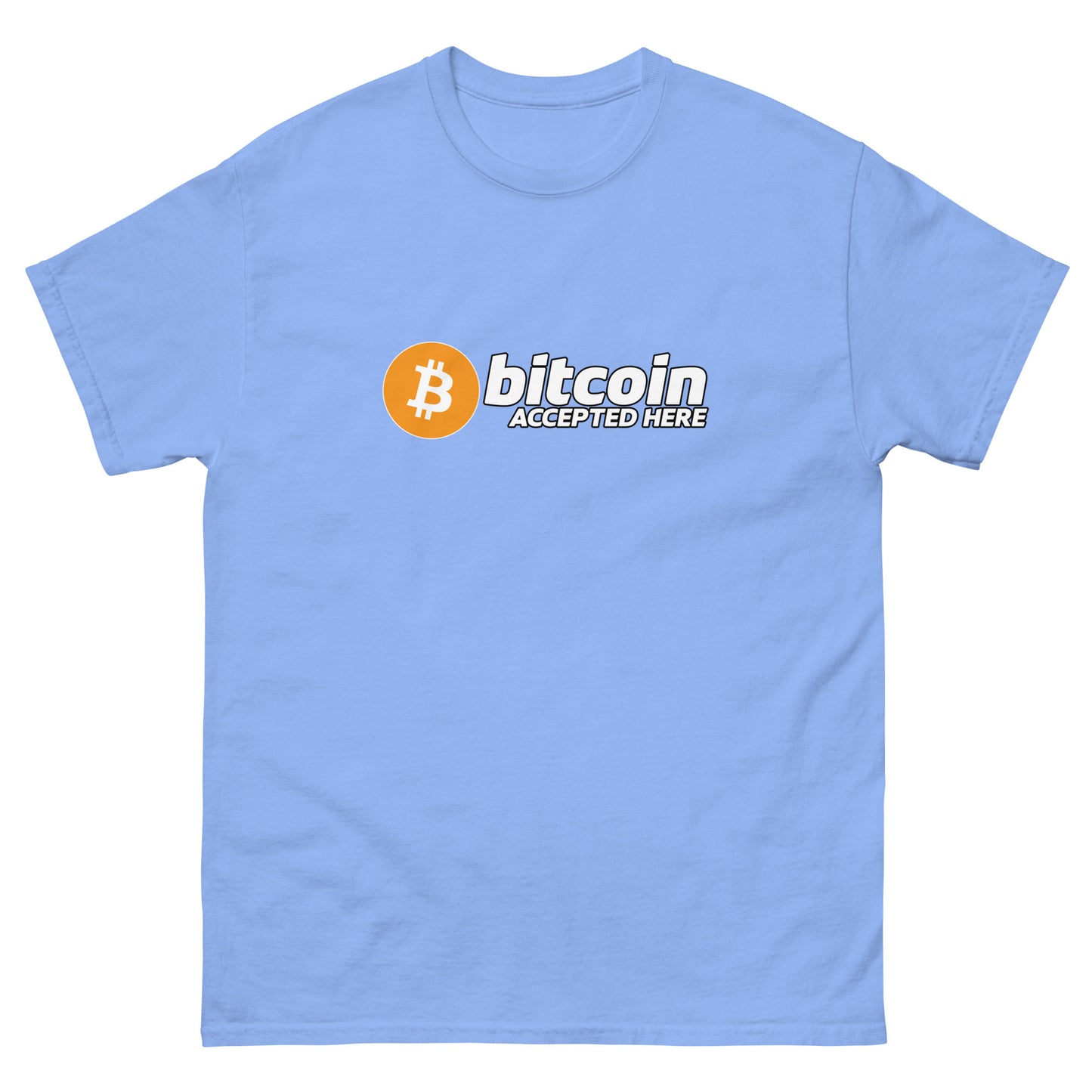 Bitcoin accepted here (white text) - Unisex classic tee