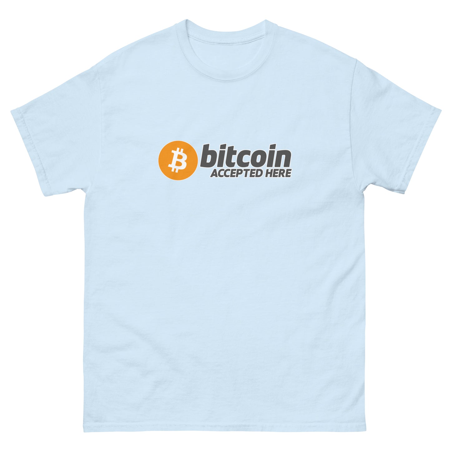 Bitcoin accepted here (black text) - Unisex classic tee