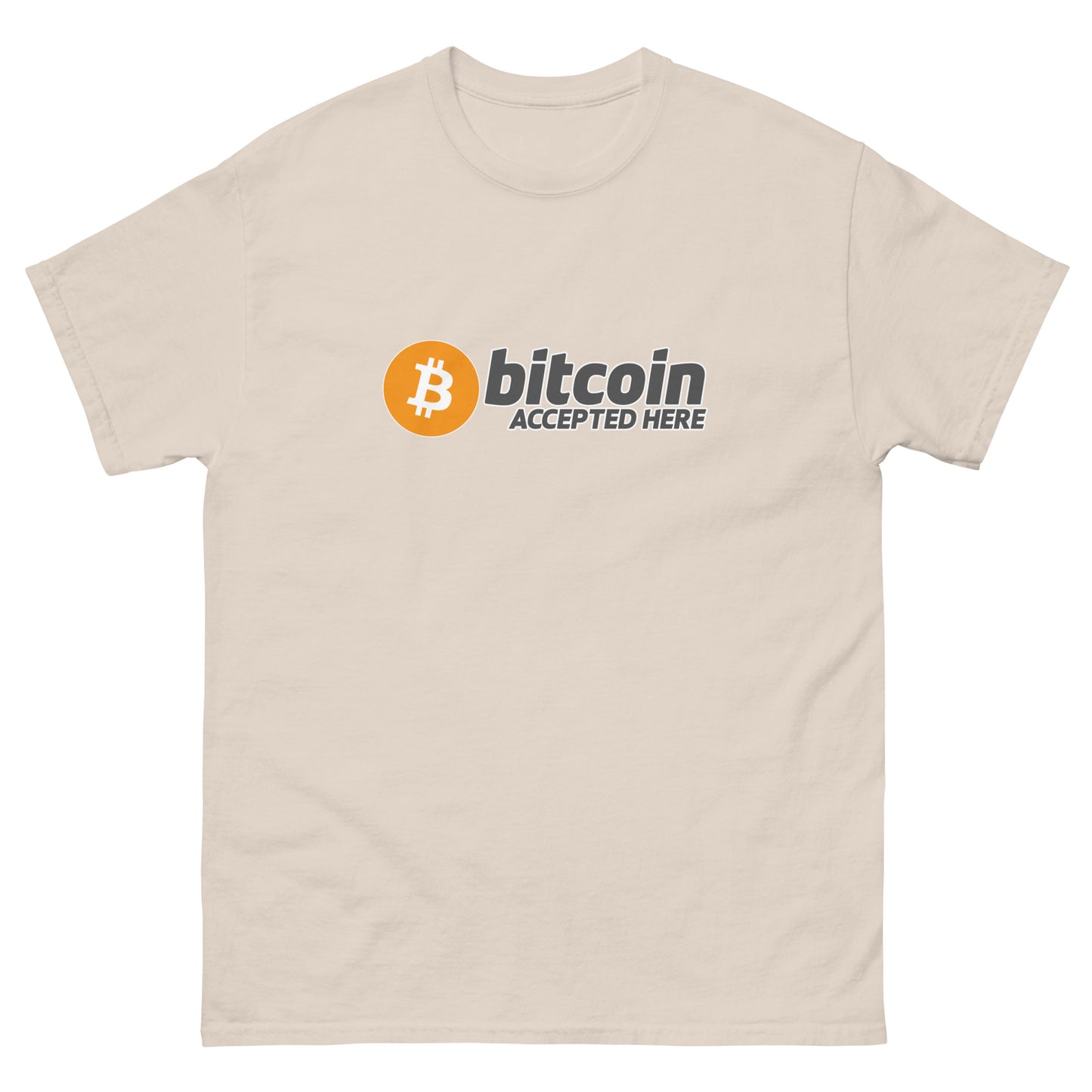 Bitcoin accepted here (black text) - Unisex classic tee