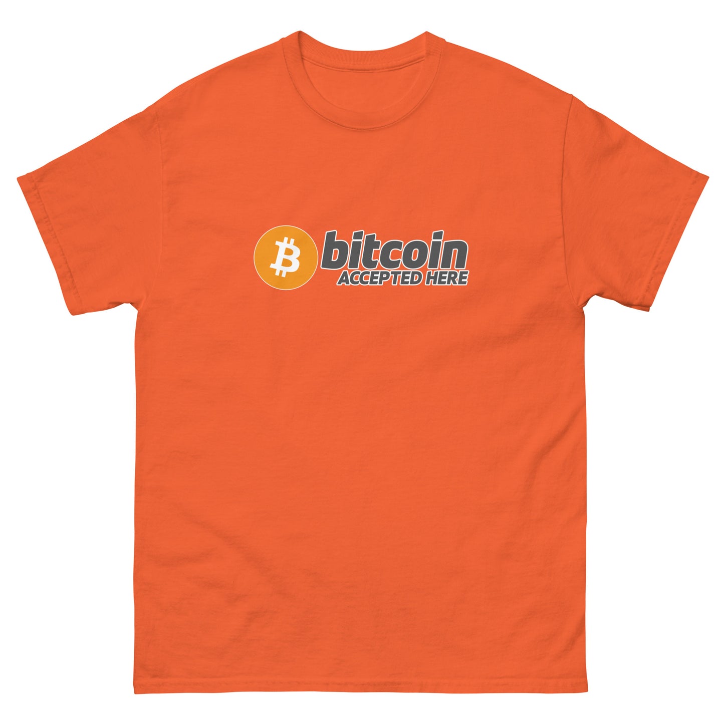 Bitcoin accepted here (black text) - Unisex classic tee