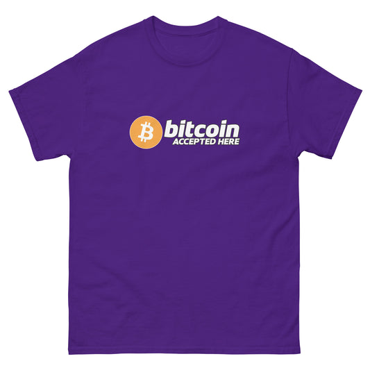 Bitcoin accepted here (white text) - Unisex classic tee