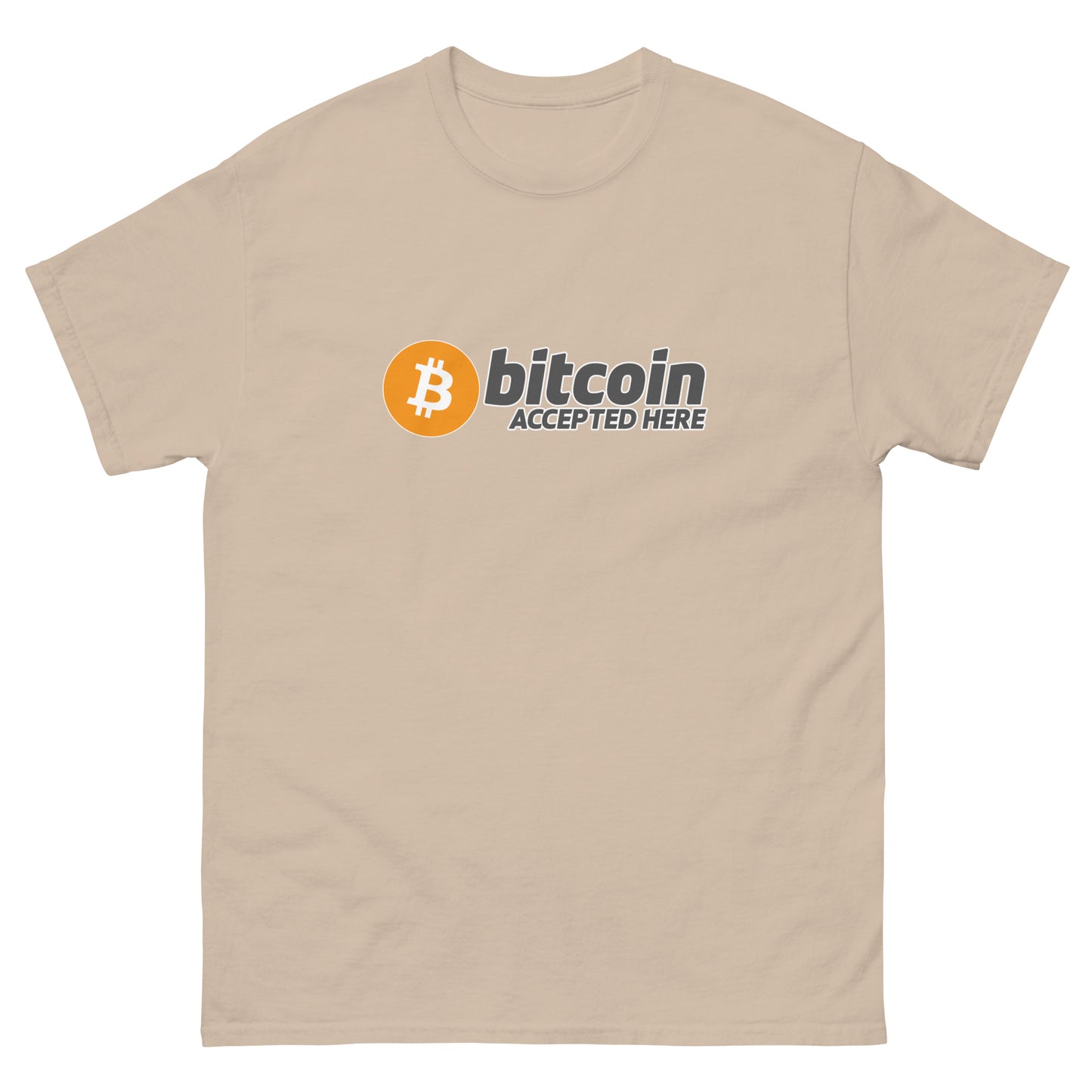 Bitcoin accepted here (black text) - Unisex classic tee