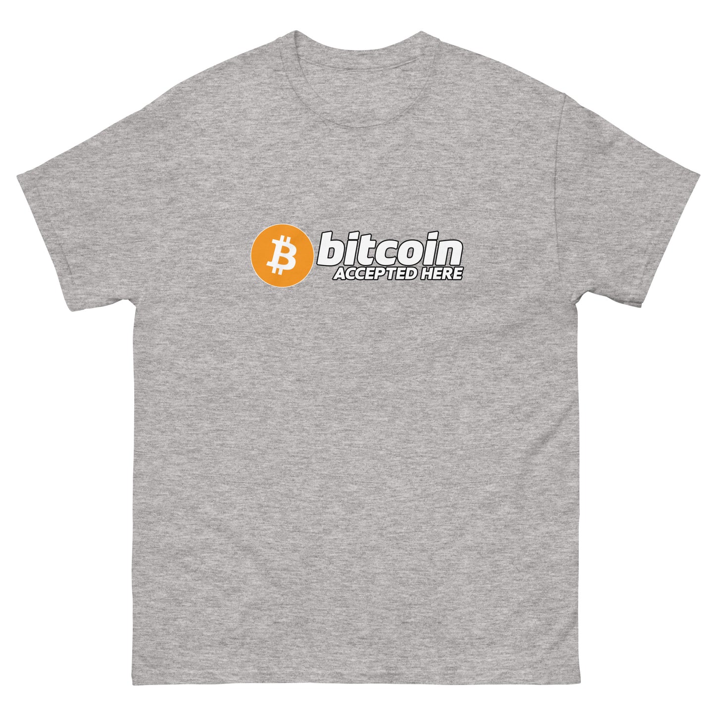 Bitcoin accepted here (white text) - Unisex classic tee